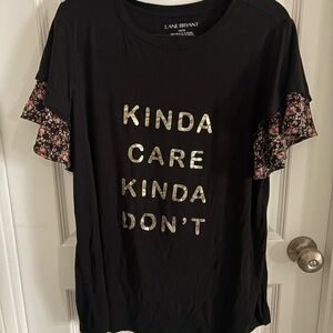Lane Bryant Black Tee with Graphic Design